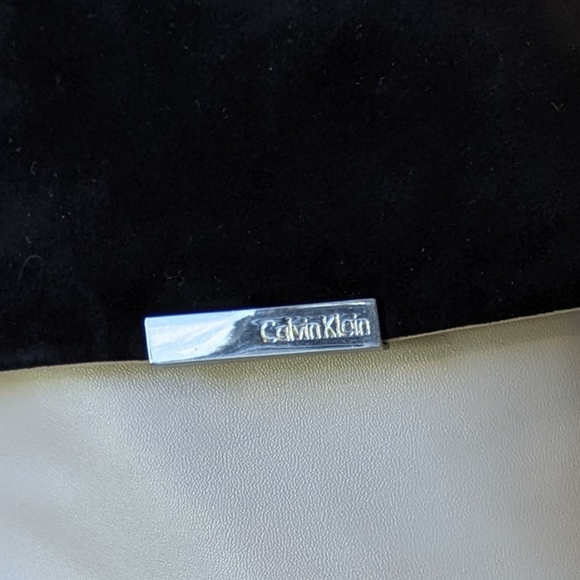 Calvin Klein Kaiya Nappa Black Suede Bone Off White Open Toe Booties siz… - Picture 11 of 15